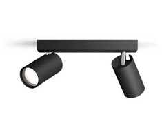 Taškinis LED šviestuvas PHILIPS IDRIS, IP44, 2xGU10, max 2x5W, juodos sp., 8,3x24x12cm