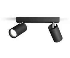 Taškinis LED šviestuvas PHILIPS IDRIS, IP44, 2xGU10, max 2x5W, juodos sp., 8,3x24x12cm
