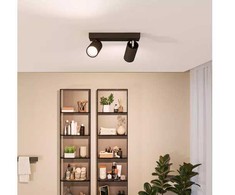 Taškinis LED šviestuvas PHILIPS IDRIS, IP44, 2xGU10, max 2x5W, juodos sp., 8,3x24x12cm