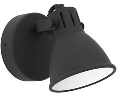 Lubinis šviestuvas Taškinis šviestuvas EGLO SERAS 2, 1xGU10, 2,8W, kompl. su lempute, juodos sp, Ø10cm