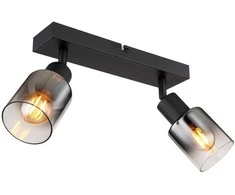 Lubinis šviestuvas Taškinis šviestuvas GLOBO HUBERTUS, 2 x E14, 40W, 230V, matinės juodos sp, 7 x 26 x 14 cm
