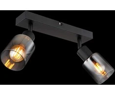 Lubinis šviestuvas Taškinis šviestuvas GLOBO HUBERTUS, 2 x E14, 40W, 230V, matinės juodos sp, 7 x 26 x 14 cm