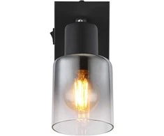 Lubinis šviestuvas Taškinis šviestuvas GLOBO HUBERTUS,1xE14,40W,230V,su jungikliu,matinės juodos sp,7x16x14cm