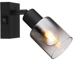 Lubinis šviestuvas Taškinis šviestuvas GLOBO HUBERTUS,1xE14,40W,230V,su jungikliu,matinės juodos sp,7x16x14cm