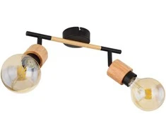 Lubinis šviestuvas Taškinis šviestuvas GLOBO Jorna, 2 x E27, 40W, medžio/ juodos sp., 8 x 16,3 x 30 cm