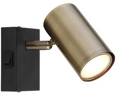 Lubinis šviestuvas Taškinis šviestuvas GLOBO Robby, 1 x GU10, 25W, žalvario/ juodos sp., 7 x 10 x 12 cm