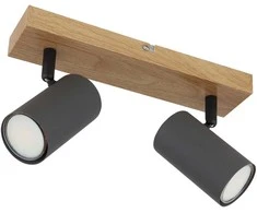 Lubinis šviestuvas Taškinis šviestuvas GLOBO Robby, 2 x GU10, 35W, medžio/ juodos sp., 6 x 12 x 26 cm