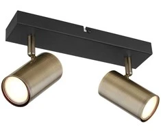 Lubinis šviestuvas Taškinis šviestuvas GLOBO Robby, 2 x GU10, 35W, žalvario/ juodos sp., 6 x 12 x 26 cm