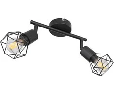 Sieninis šviestuvas Taškinis šviestuvas GLOBO XARA, 2xE14 max 2x40W, metalinis, juodos sp. 8x18x22cm