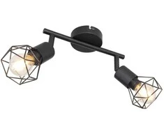 Sieninis šviestuvas Taškinis šviestuvas GLOBO XARA, 2xE14 max 2x40W, metalinis, juodos sp. 8x18x22cm