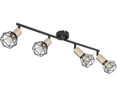 Lubinis šviestuvas Taškinis šviestuvas GLOBO Xara I, 4 x E14, 40W, juodos/žalvario sp., 8 x 20,5 x 60 cm