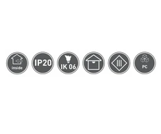 GTV Lubinis šviestuvas RESTO, PC, φ80x125mm, IP20, maks. 20W, apvalus, baltas