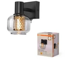 Sieninis šviestuvas SPOT FIREFLY, E14, juodas, su 2,8W 2700K dimeriuojama LED lempute