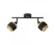 Lubinis šviestuvas Paviršinis šviestuvas SPOT HORNET, 2xE14, juodos/aukso sp., su 2x2,8W 2700K LED lemputėm