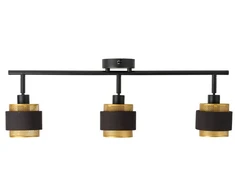 Lubinis šviestuvas Paviršinis šviestuvas SPOT HORNET, 3xE14, juodos/aukso sp., su 3x2,8W 2700K LED lemputėm