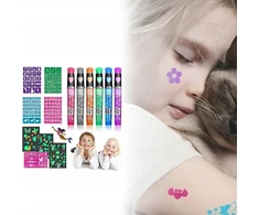 TATUiruočių rinkinys – 6 BRĖŽČIŲ RAŠIKLIAI + 144 Šablonai + lipdukai