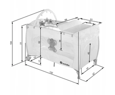 Tectake KOJEC Turistinis DLA DZIECI NIEMOWLAT 132 x 75 x 104 cm