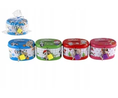 Teddies Skarbonka su zamkiem blaszana owal 10x6cm 4 kolory w woreczku