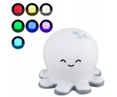 Tekan Naktinė lempa LED DLA DZIECI SILIKONOWA OŚMIORNICA KOLOROWA MIĘKKA USB-C RGB