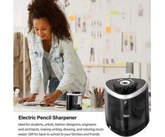 Tenwin Automatinė elektrinė pieštukų drožtuvė, juoda