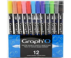 "Teptukai - Graph'It - Graph'O - 12 teptukų - Dviguba galvutė - Mišrus"