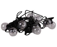 Terasų elektrinė girlianda PARTY BULBS, IP44, 10LED, šiltai baltos sp., sujungiamos, 4.5 m + 3 m