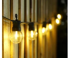 Terasų elektrinė girlianda PARTY BULBS, IP44 20LED 3,6W šiltai baltos sp., juod.laidas sujungiamos, 6 m