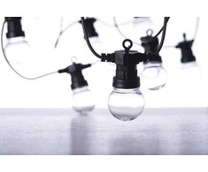 Terasų elektrinė girlianda PARTY BULBS, IP44 20LED 3,6W šiltai baltos sp., juod.laidas sujungiamos, 6 m