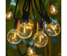 Terasų elektrinė girlianda PARTY BULBS FILAMENT, įkraunamas saulės energija, G40, 10 LED, 2,7 m