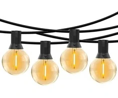 Terasų elektrinė girlianda PARTY BULBS FILAMENT, įkraunamas saulės energija, G40, 10 LED, 2,7 m
