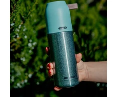 Termosas su nerūdijančio plieno puodeliu, blizga žalia, 350 ml Kite