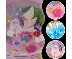 TERRARIUM UNICORN LED LEMPAS VAIKŲ KAMBARIO RINKINYS SU KRISTOLAIS