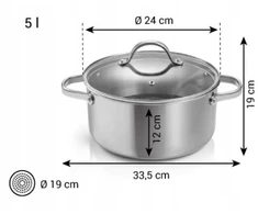 Tescoma steelcraft puodas su dangčiu 24cm 5l