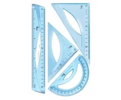 Tetis Mėlynas geometrijos rinkinys su 20cm liniuote