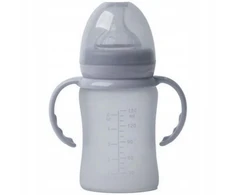 Thermo GLASS buteliukas iš silikono 150 ml Bo Jungle Pilkas