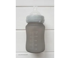 Thermo GLASS buteliukas iš silikono 150 ml Bo Jungle Pilkas
