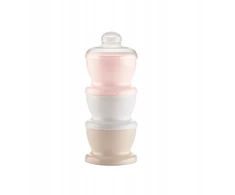 THERMOBABY pieno miltelių talpykla su piltuvu, 3 dalių rausva