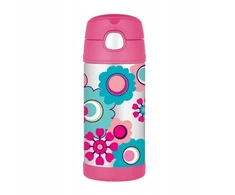 Thermos Vaikiškas termosas su šiaudeliu – gėlės