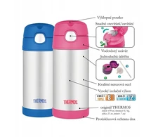 Thermos Vaikiškas termosas su šiaudeliu – gėlės