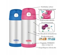 Thermos Vaikiškas termosas su šiaudeliu – gėlės