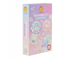 Tiger Tribe Tigro gentis: Kawaii Café pastelinių dažymo puslapių rinkinys