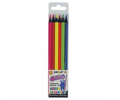 Titanum Fun&amp;joy Neon trójkampės kreidelės, 6 spalvos, juodas medis