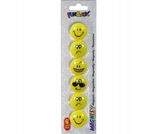 Titanum Magnes Smiley apvalus geltona śr. 29mm Fun&amp;Joy 6 vnt