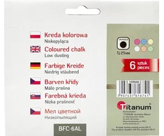 Titanum Spalvota šaligatvio kreida 6 vnt., stora spalvota kreida, mažai dulkinanti kreida 02