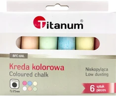 Titanum Spalvota šaligatvio kreida 6 vnt., stora spalvota kreida, mažai dulkinanti kreida 02