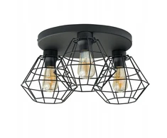 Tk Lighting Lampa Sufitowa DIAMOND Juodas Metalowe Klosze 3xE27 Wisząca Nowoczesna Dom