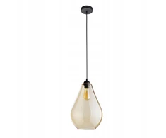 Tk Lighting Lampa Wisząca FUENTE Bursztynowy Szklany Klosz 1xE27 24cm Lampa Sufitowa