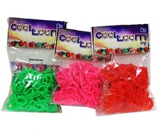 TM Toys Cool Loom guminės juostos Vienos spalvos burbuliukai, 100 vnt. paketėlis