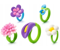 TM Toys Plastikinis ŽAISLAS VAIKAMS Mega Hey Clay Bijou Gėlių žiedai vaikui