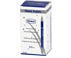 Toma mėlynas rašiklis su gumine rankena, 0.7mm